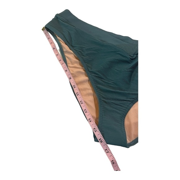 J.Crew Ribbed Cross Front Cheeky Bikini Swim Bottom Women's 3X Green BE812 New - Picture 4 of 9